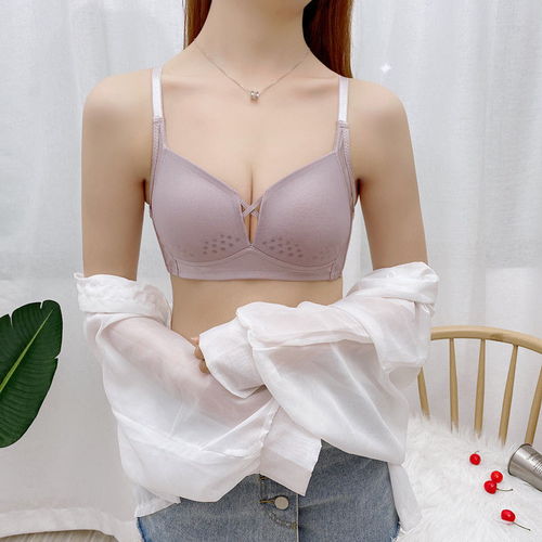 內(nèi)衣女聚攏無鋼圈文胸薄款大胸顯小透氣防下垂調(diào)整型收副乳胸罩